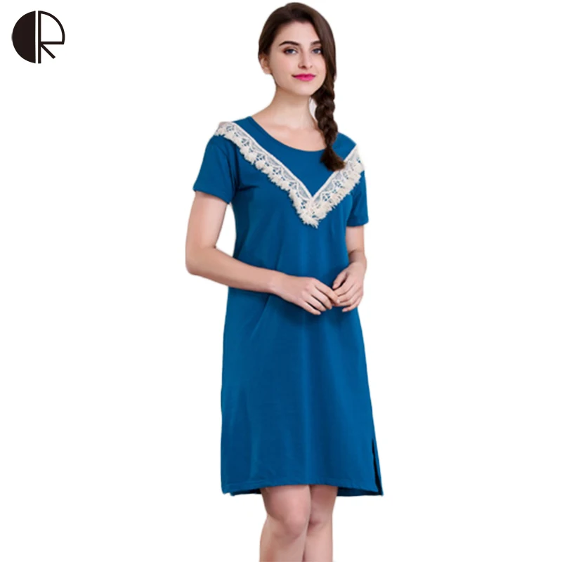 Новинка Женская Повседневная Ночная рубашка 5 цветов большого размера темно