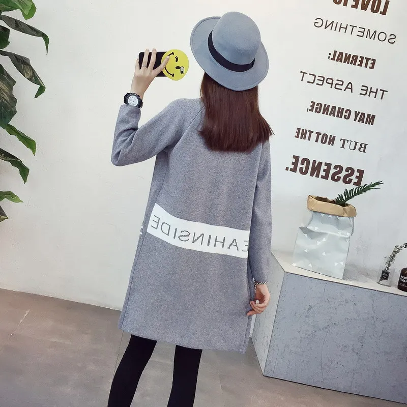 Корейский длинный кардиган для женщин осень 2018 модный вязаный свитер женский