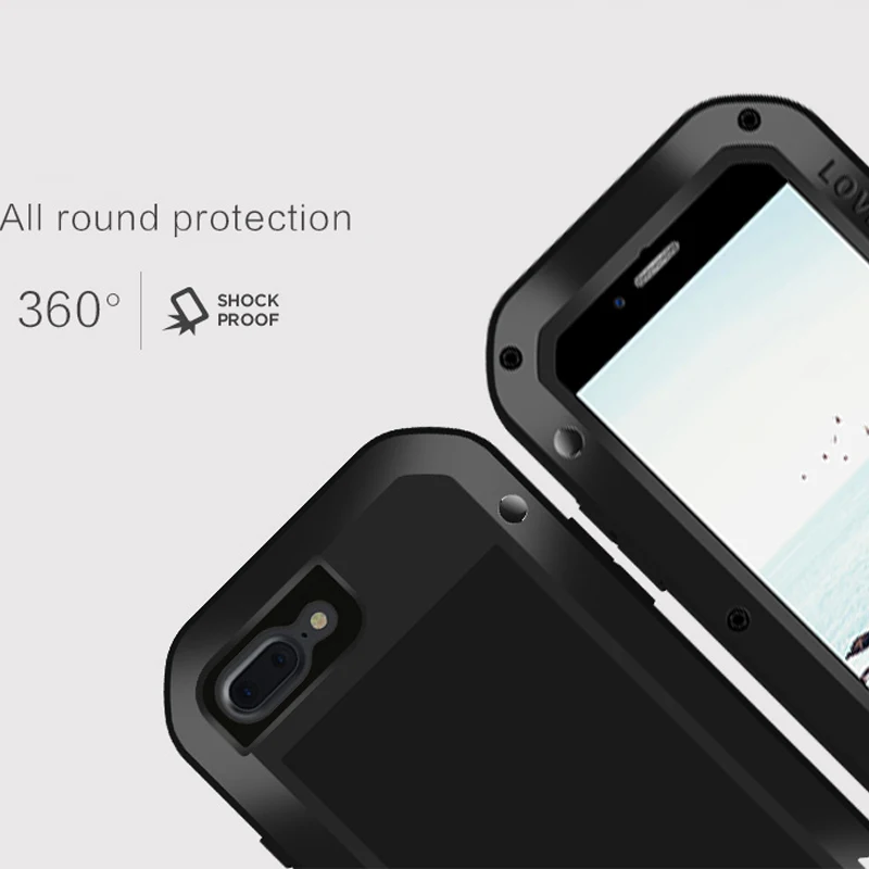 Для iPhone 7 LOVE MEI Life водонепроницаемый металлический чехол для 8 X SE 5 5c 6 Plus защитный