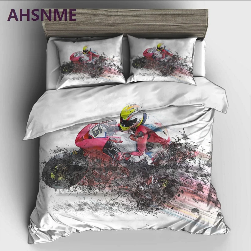 AHSNME скоростной и страсти мотоцикл постельные принадлежности набор высокой
