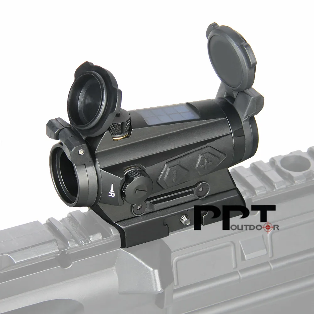 Black PPT1x20mm Red Dot прицел охотничья оптика 1x Reflex Солнечная энергия 2MOA 65MOA тактический прицел Рельс Пикатинни PP2-0126 - Цвет: Black