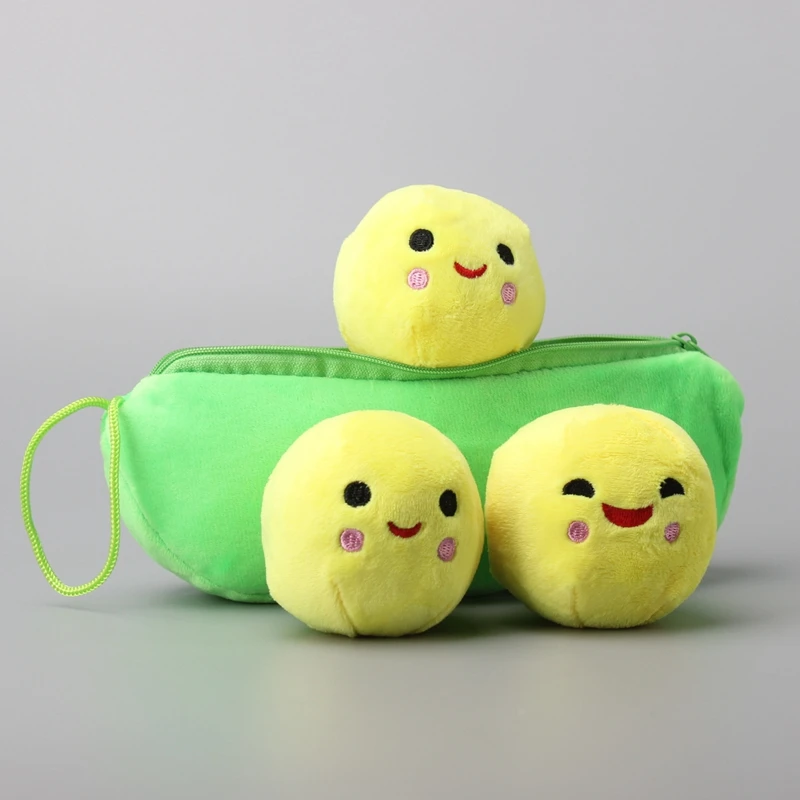 Retail 1 Piece 9" 23cm Super Kawaii Little Peas Stuffed Plush Dolls 3 Peas in a Pod Pea Toys For Children