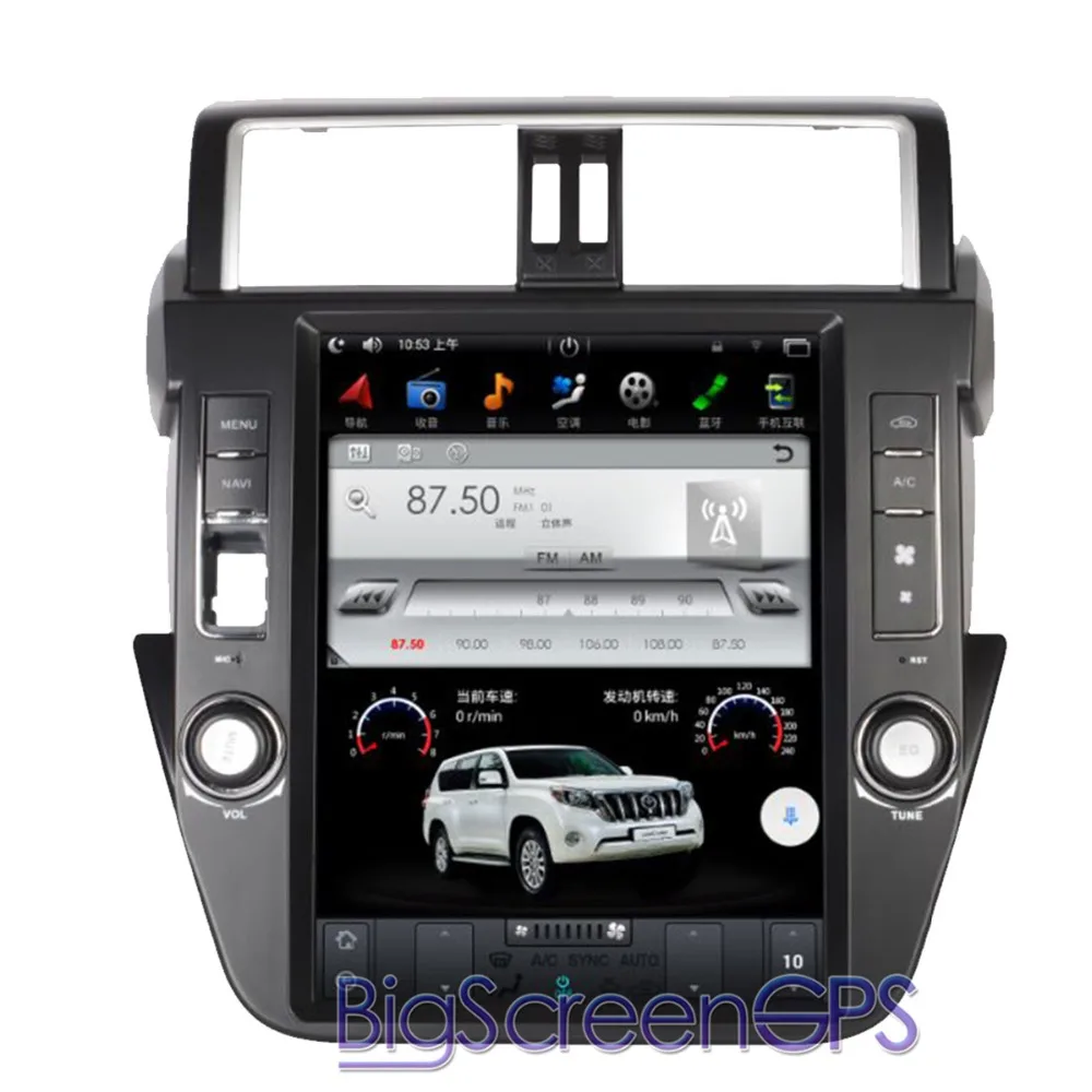 Автомобильный DVD плеер в стиле Tesla на Android 6 0 без GPS навигатора для Toyota Land Cruiser Prado 150