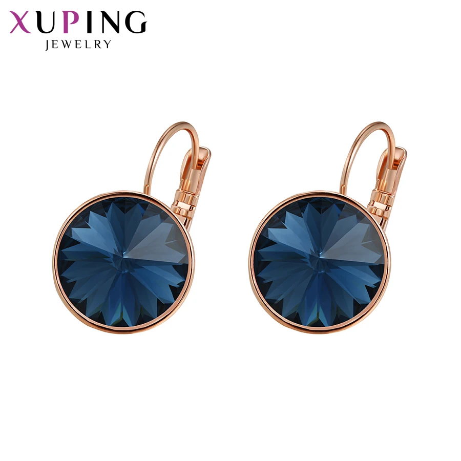Xuping круглые серьги-кольца с кристаллами от Swarovski винтажные Роскошные ювелирные изделия вечерние подарки на день святого Валентина для девочек и женщин M92-20477