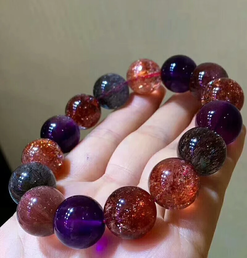Подлинный натуральный Lepidocrocite кварц красный супер семь прямоугольные круглые