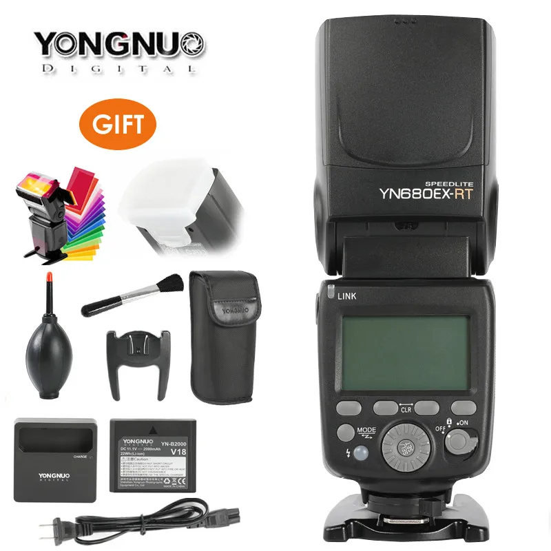 

YN680EX-RT Wireless Master Control High-speed 2.4G 1/8000s TTL Flash Speedlite with 2000mAh Lithium battery for Canon Camera