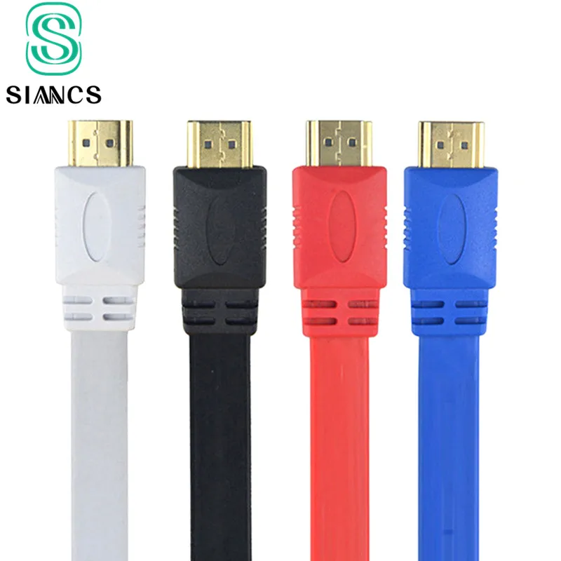 SIANCS 1 5 м позолоченный штекер Мужской HDMI кабель 4 Версия плоская линия Короткий 1080P