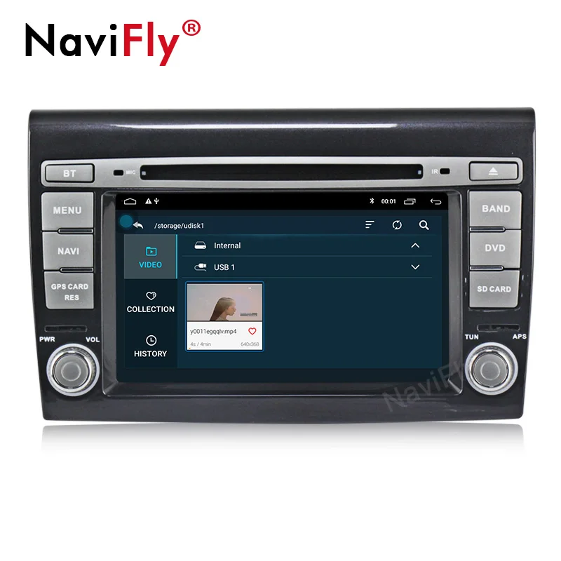 NaviFly автомобильный мультимедийный плеер Android9.1 GPS 2 Din стерео система для Fiat/Bravo