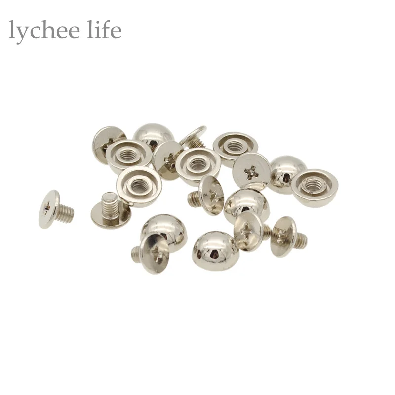 Lychee Life 10 шт. купол искусственная кожа в стиле панк шипы винты|spike screw|diy punkmushroom rivet |