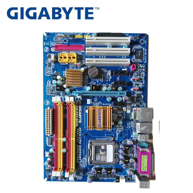 GIGABYTE GA P31 DS3L рабочего Материнская плата разъем LGA 775 для Core 2 DDR2 4G mикро ATX