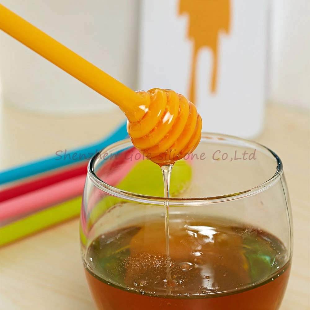 Силиконовая ложка для меда 60 шт./лот милая смайлика медовая палочка медовой банки