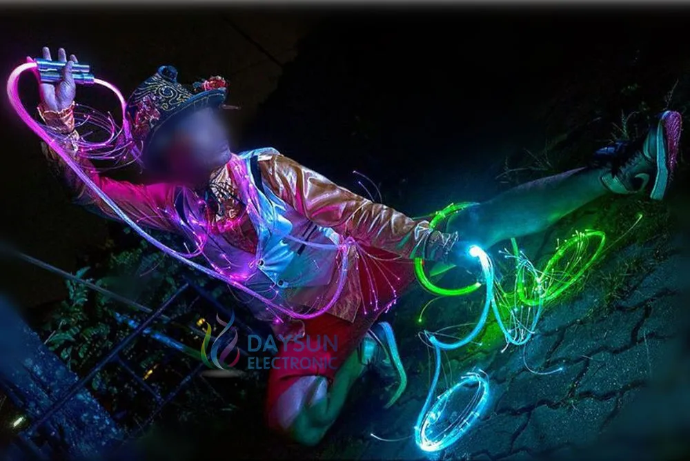 RGB светодиодный волоконно-оптический хлыст светильник 40 цветов многоцветный аккумулятор сценический светильник s Flow-arts Dance cosplay ночной клуб хлыст лампы