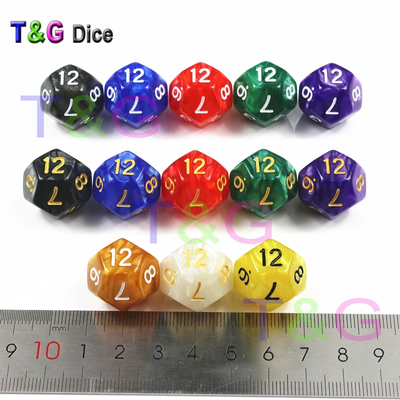 T & G D12 игральные кости для D Rpg 12 сторонних игр с гладкой поверхностью разноцветный