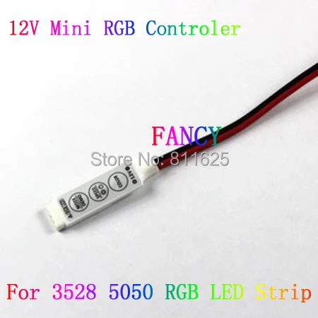 Мини RGB контроллер для 5050 3528 SMD Светодиодная лента 3 клавиши 12 в пост. Тока | Лампы и