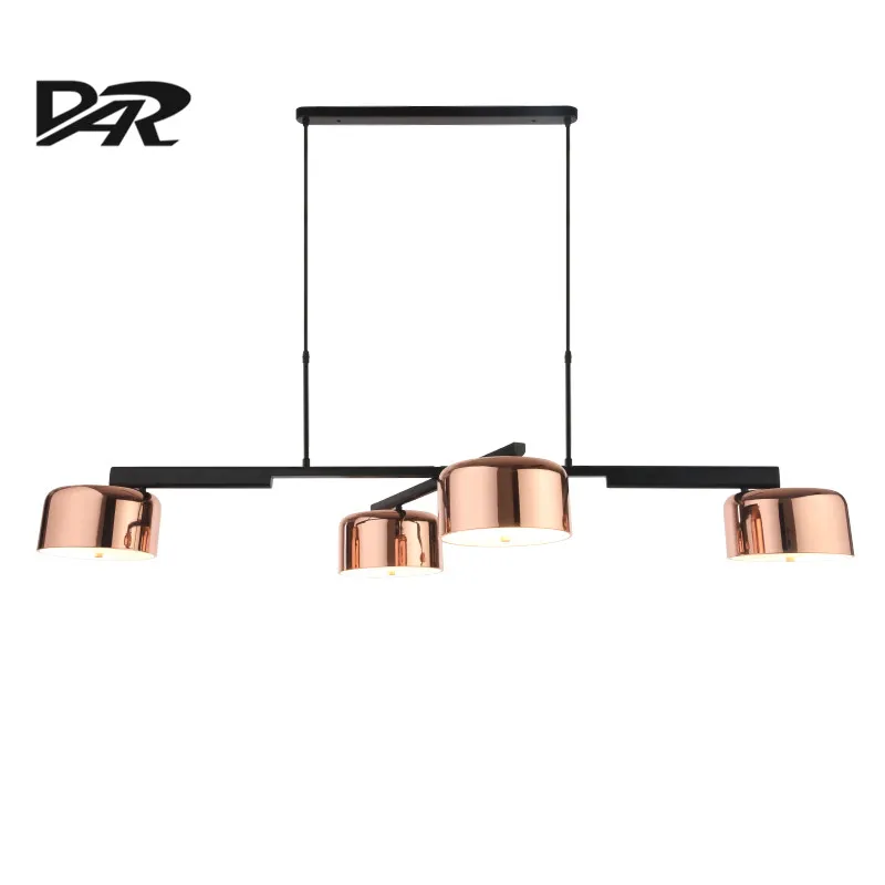 Новый Арт Деко Потолочная люстра осветительные приборы 4 головки Золотой абажур