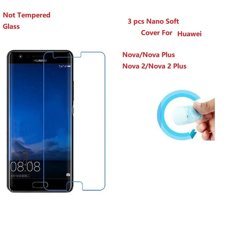 3 шт. взрывозащищенный Nano мягкие Экран протектор (не Стекло) для huawei Nova Plus 2 плюс