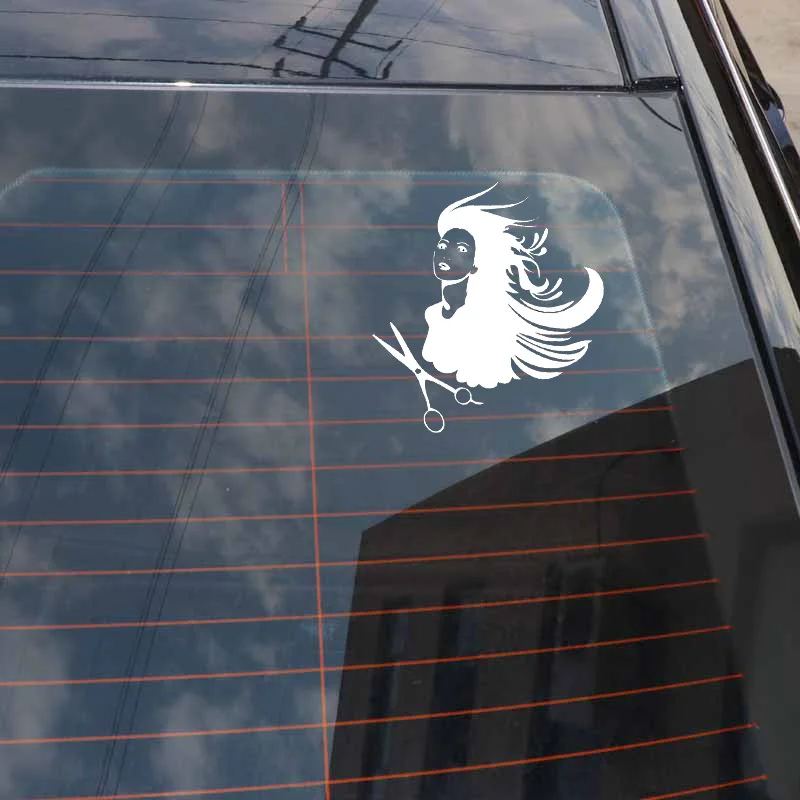 

YJZT 14.5CM*15.2CM Hair Salon Barbershop Stylist Vinyl Motorcycle Car Sticker C22-0166