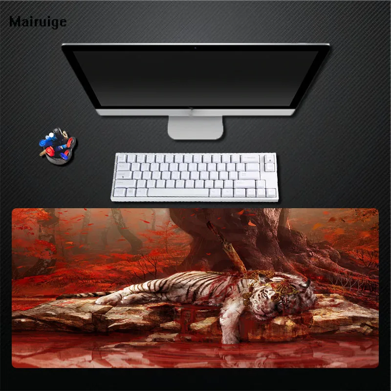 Mairuige красный кровавый убить белый тигр искусство Мышь коврик игровой плеер