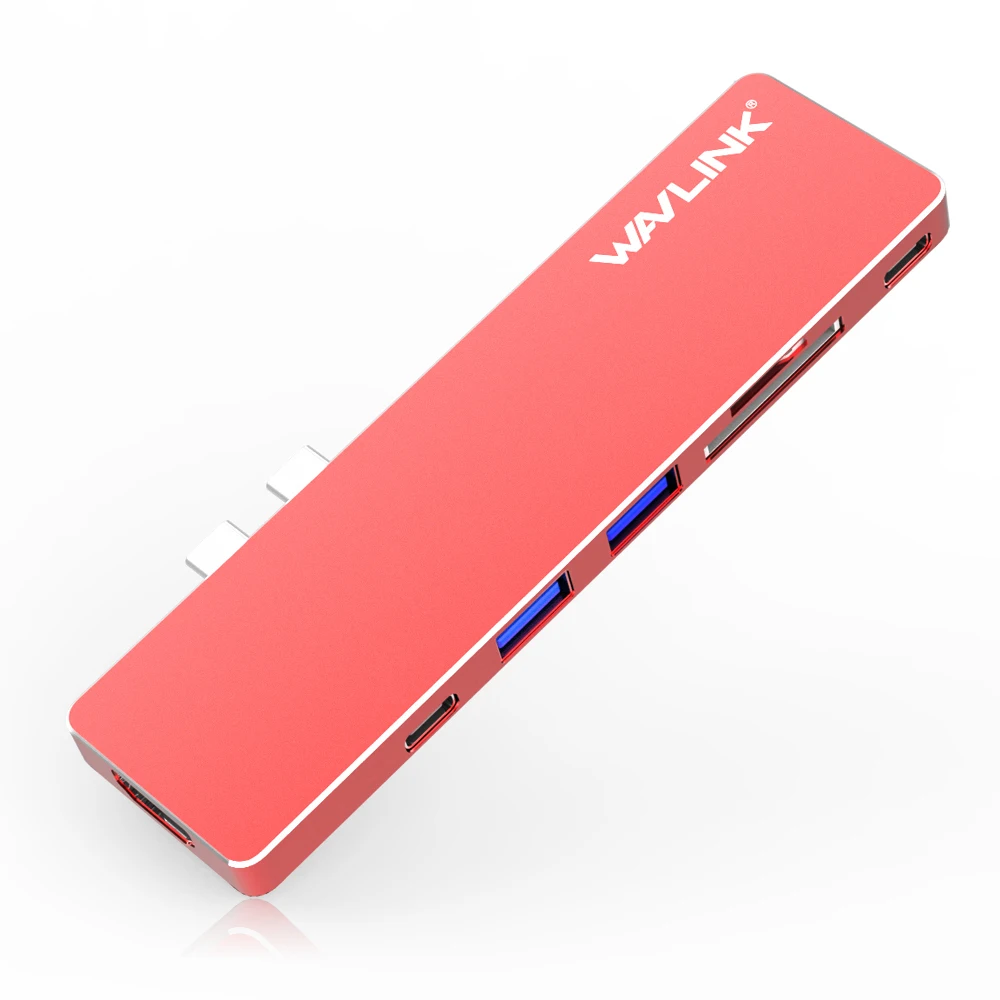 Usb-хаб с двумя портами USB C к HDMI адаптер 4K Thunderbolt 3 usb type-C концентратор Алюминиевый w/TF SD слот PD Wavlink для MacBook Pro