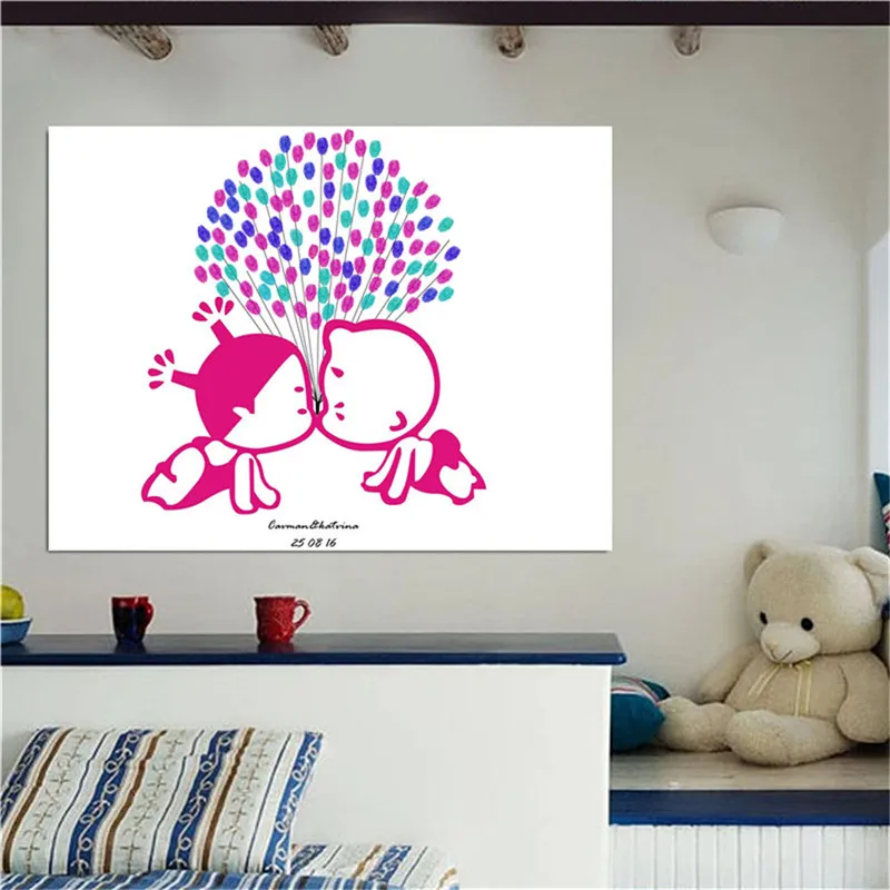 HAOCHU индивидуальная картина по отпечатку пальца холст Гостевая книга Сделай Сам