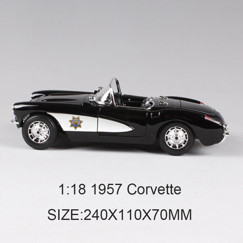 Maisto 1:18 литья под давлением автомобиля 1957 Corvette Roadster купе черный классические автомобили сплав автомобиль металлический коллекционные модели игрушки для подарка