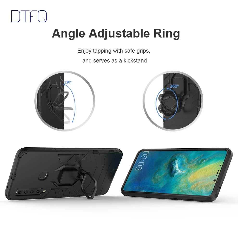 DTFQ Гибридный бронированный чехол для Galaxy A7 A8 + A9 (2018) противоударный телефона с