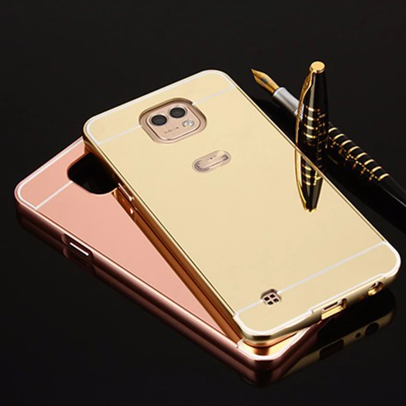Для LG X Cam чехол роскошный зеркальный Алюминий Металл + Жесткий ПК задняя крышка