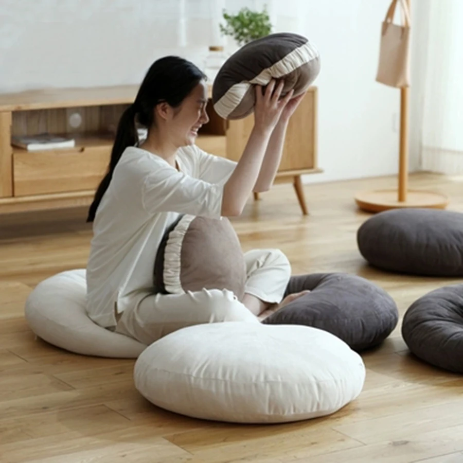 

60CM Japanese Down Cushions Thick Decorative Cute Coton Cojines Silla Play Seat Pillow Round Tatami Cushion Throw Pillow