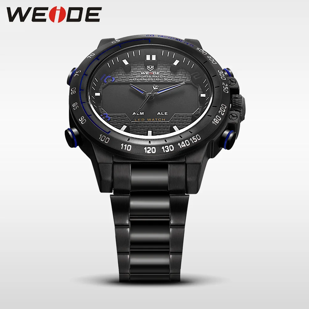 WEIDE мужские спортивные кварцевые часы роскошные бездождевые стальные браслеты с