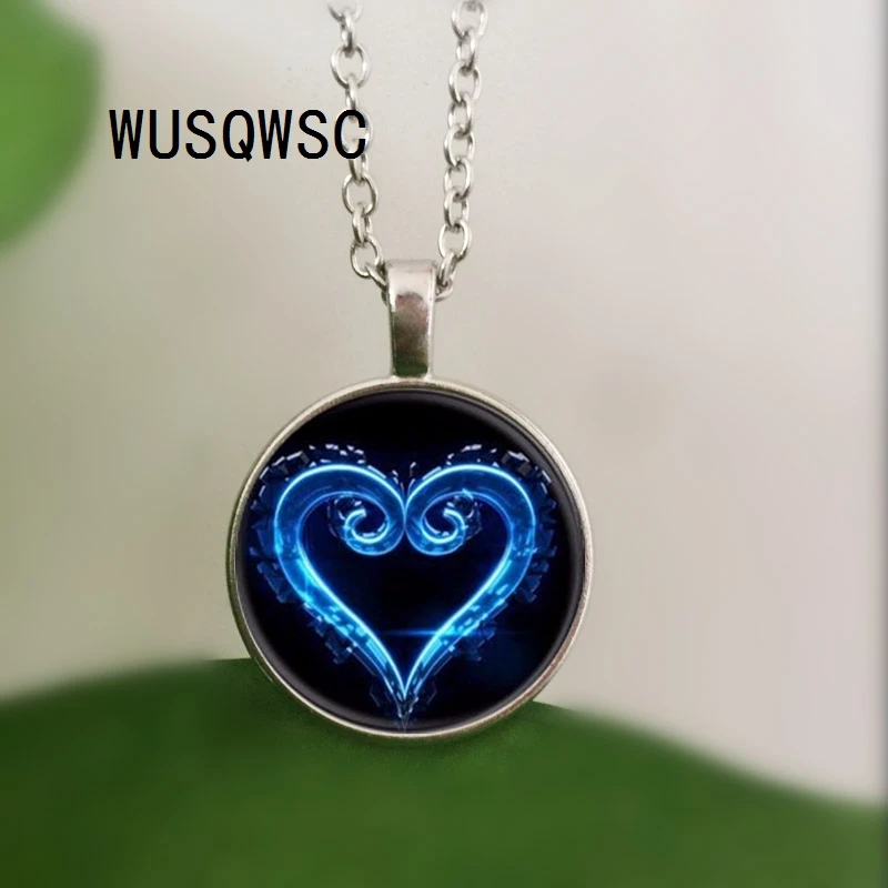 WUSQWSC Королевство Сердца эмблема символ стеклянное ожерелье с подвеской s колье