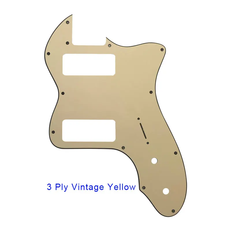 3Ply Vintage Yellow Запчасти для гитары Pleroo-для классической серии '72 Telecaster Tele Thinline Guitar pickguard Scartch Plate с пикапами Humbucker P90 - Цвет: 3Ply Vintage Yellow