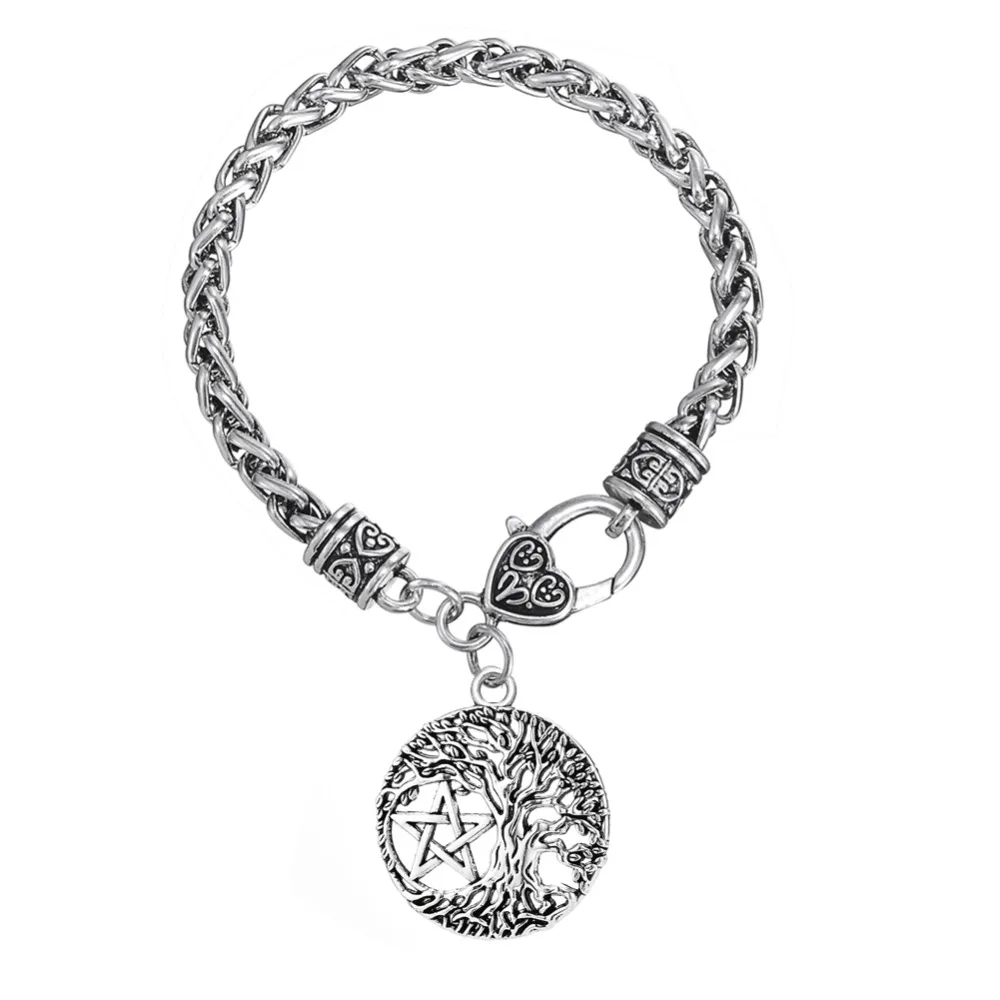 Длинный Браслет с изображением Древа Жизни пятиконечной пентаграммы|bracelet male|turkish