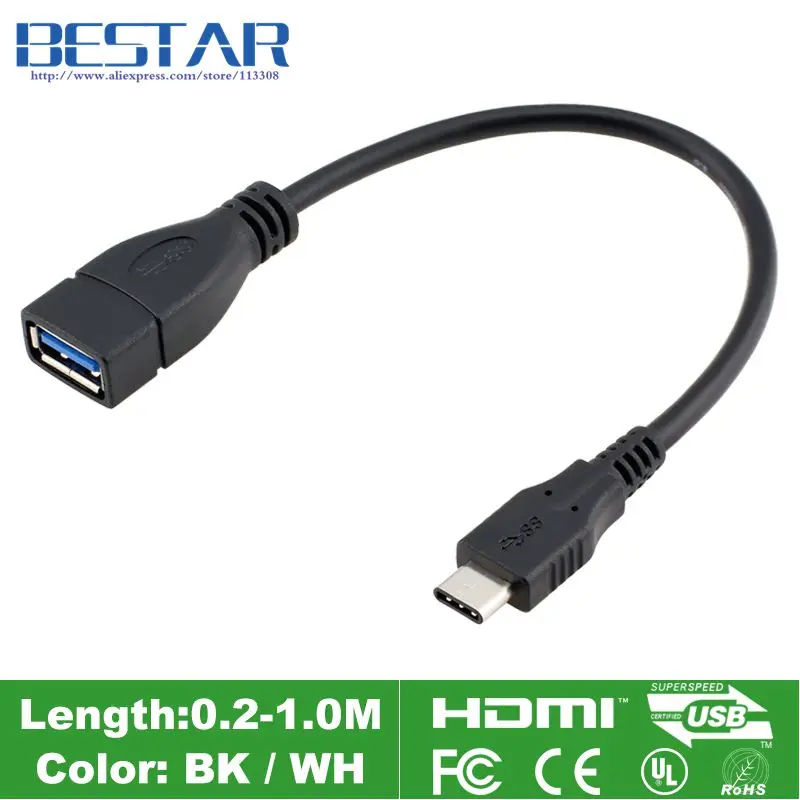 USB 3. 0 Type C OTG кабель на ходу 20 см для компьютера Typc c MateBook MI Tablet 2 3 Macbook Pro|usb 3.1|usb 3.1 typetype