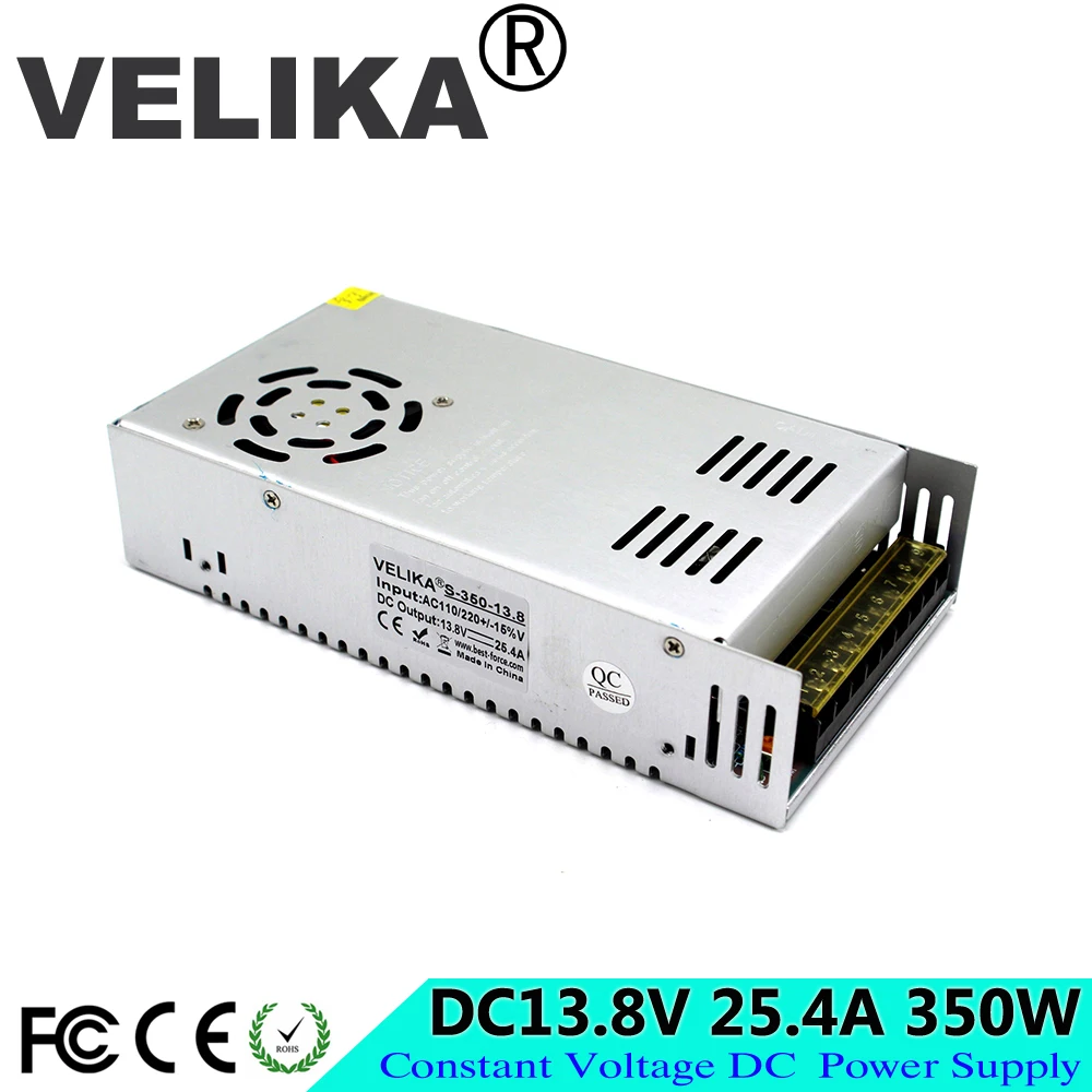 Небольшой Объем Одного выхода DC13.8V 25.4A 350W Светодиодный драйвер Выключатель
