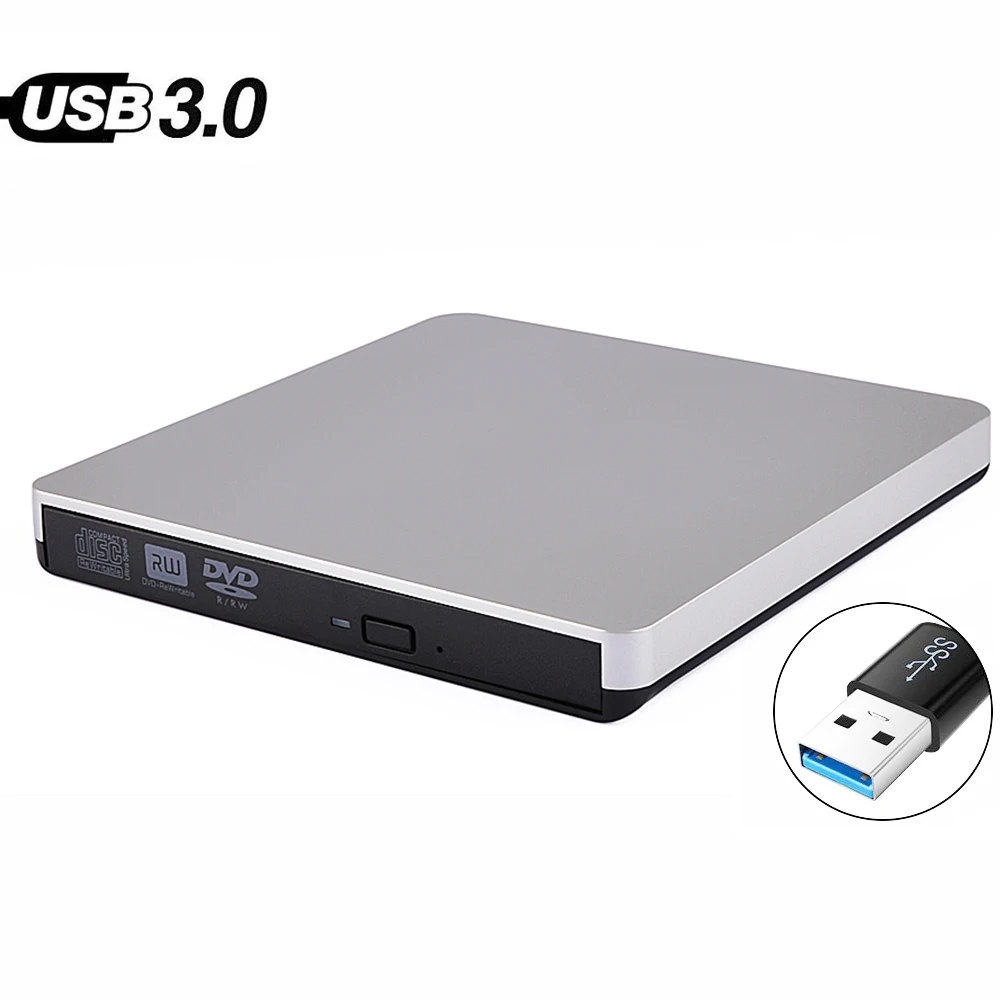Внешний USB 3 0 высокоскоростной DL DVD RW ГОРЕЛКА для записи компакт дисков тонкий