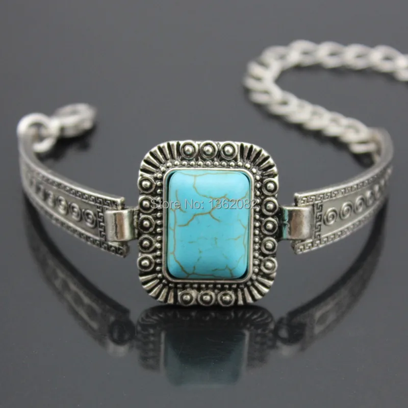 Очаровательный Индийский Тибетский Стиль Винтажный серебряный квадратный