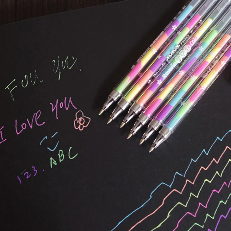 1 шт. милый дизайн чернила 6 цветов маркер канцелярские ручки красочные