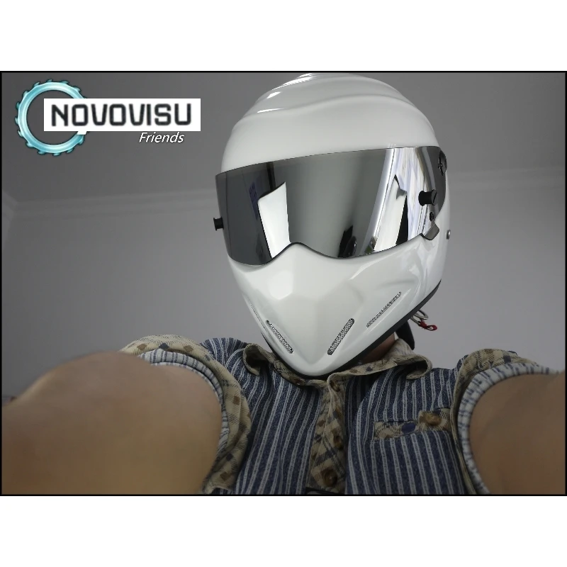 Мотоциклетный шлем NOVOVISU TG The Grand Tour Стига гоночный для картинга в горошек разные