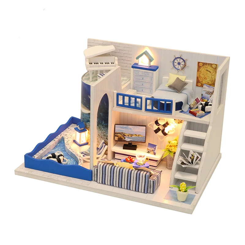 Игрушки для детей Diy кукольный домик Casa Миниатюрный Кукольный с мебелью куклы