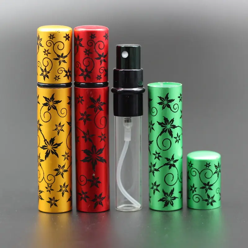 100 шт./лот насос 8 мл Заправляемый алюминиевый стеклянный флакон для духов с