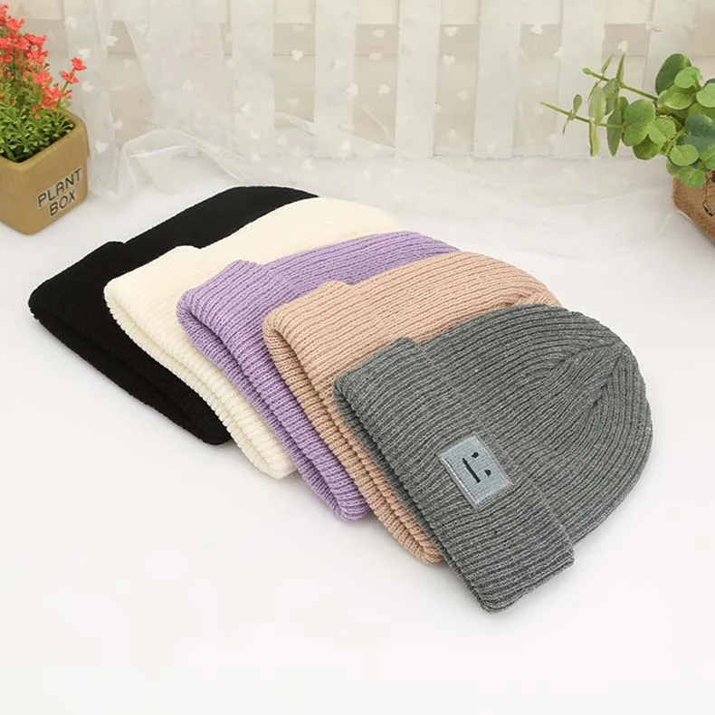 Теплые шерстяные вязаные шапки на осень, зиму и весну, женские повседневные Шапки со смайликом и ушками, шапка Skullies Beanies для женщин, мужчин, влюбленных
