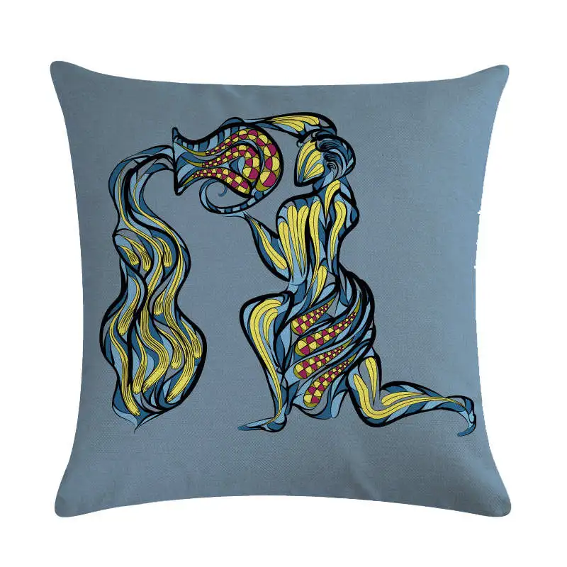 Aries Leo Virgo Cushion Cover 12 Constellations Case Home Decorative 45x45cm Pillow Cotton Linen Pillowcase | Дом и сад