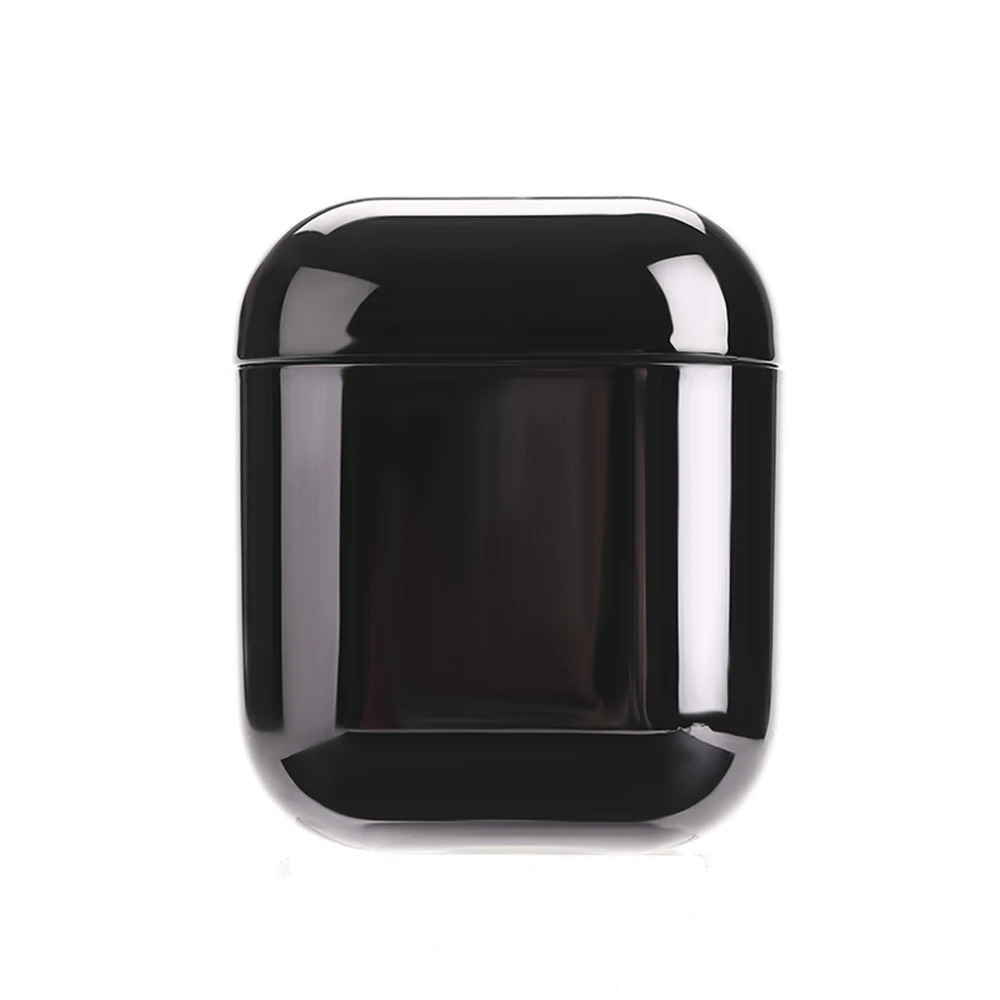 Black Роскошный Золотой защитный чехол для Apple Airpods с гальваническим покрытием, ПК, чехол для наушников, защита от падения, коробка для Airpods 2, 1, аксессуары - Цвет: Black