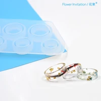 4pcs diy ring mold square epoxy resin mold silicone casting mould jewelry craft making tools