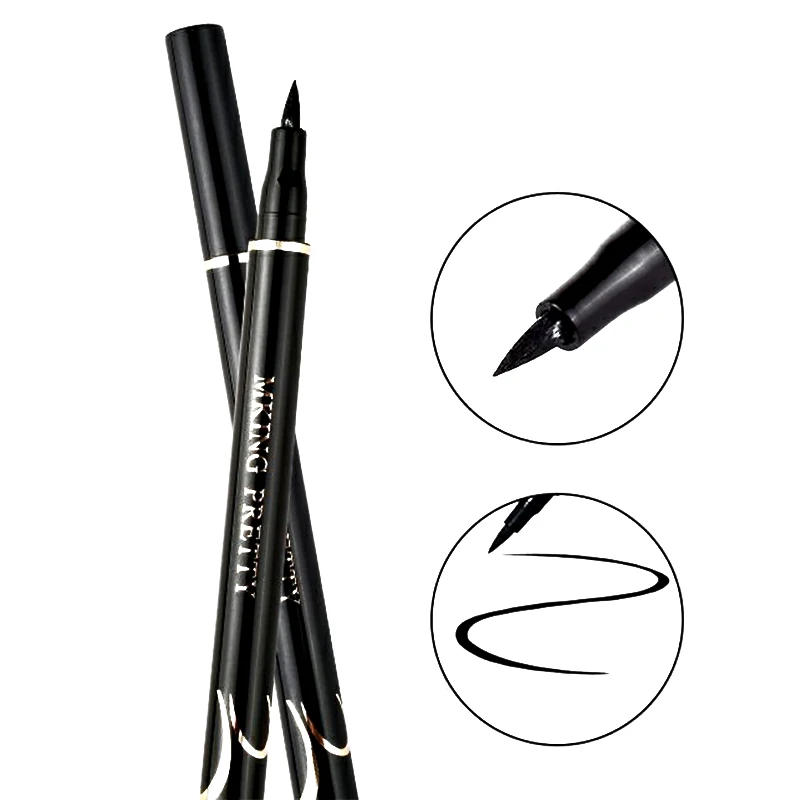 Жидкая подводка для глаз ручка черная водонепроницаемая защита от пятен легко