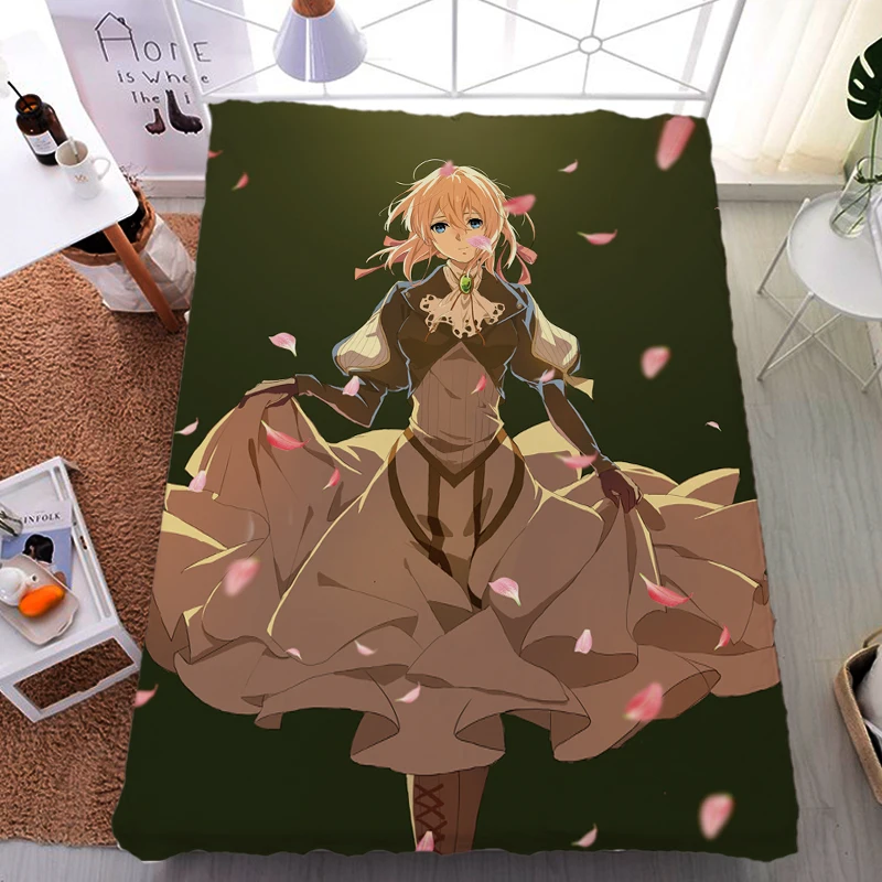 Prezzo Aggiornamento Di Luglio Anime Viola Evergarden Viola Evergarden Lenzuolo In Fibra Di Latte E Coperta Di Flanella Trapunta Estiva 150x200cm