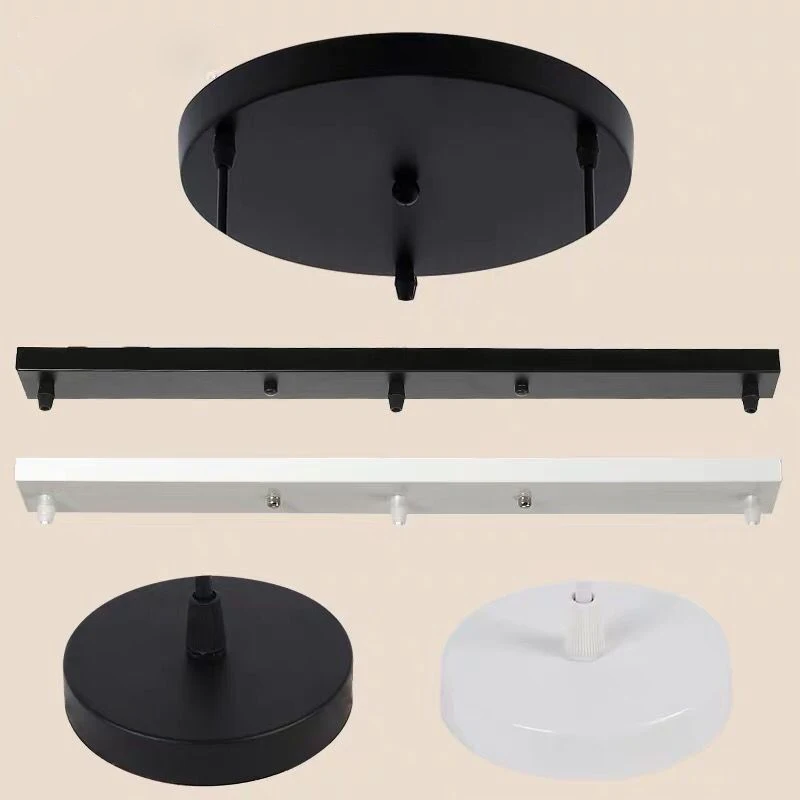 

Multi Size DIY Ceiling Lamp Base Canopy Plate Multi Holes Chandeliers Light Fittings Round Rectangular Lighting Accessories