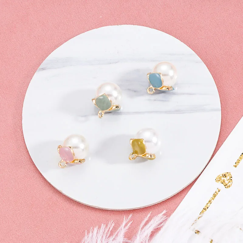 10 шт сладкий жемчуг цветок кулон болтается для женщин серьги фурнитура