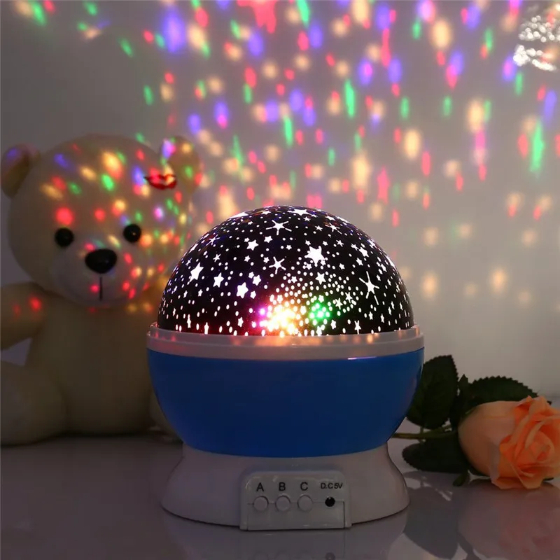 

Novelty Starry Sky Moon Projector Night lamp 360 Degree Rotating nightlights for Bedroom Kids Battery powered USB Free shipping