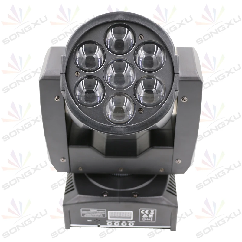 4 шт./лот SONGXU LED Moving Head Zoom Light 16 DMX Channel 7*12 Вт RGBW 4IN1 смешивание цветов DJ Освещение